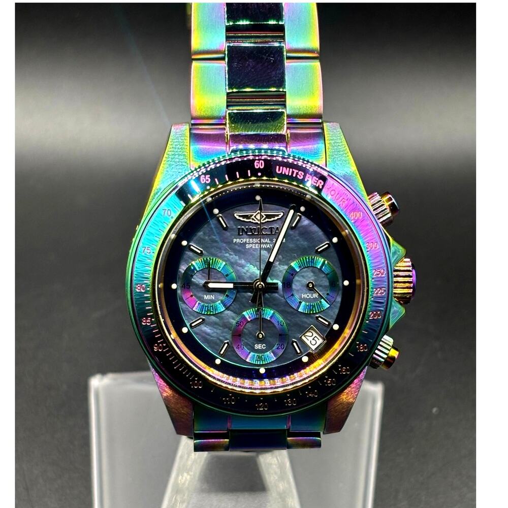 Invicta Speedway 23941 Rainbow MOP Chronograph 40mm Unisex Watch NIB